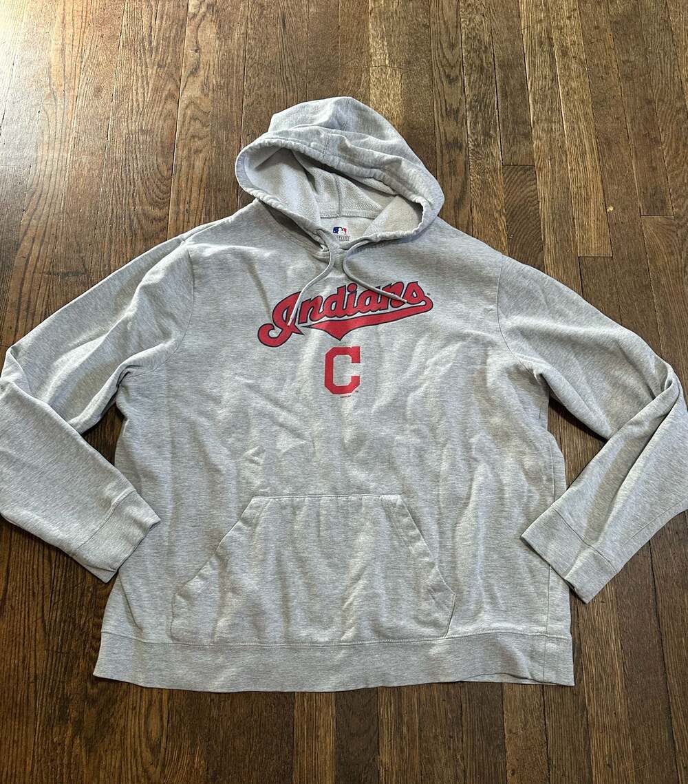 MLB Genuine Merchandise Cleveland Indians Grey Pullover Hoodie XL